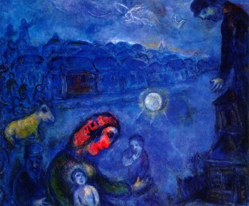 Marc Chagall Painting - Pueblo Azul contemporáneo Marc Chagall